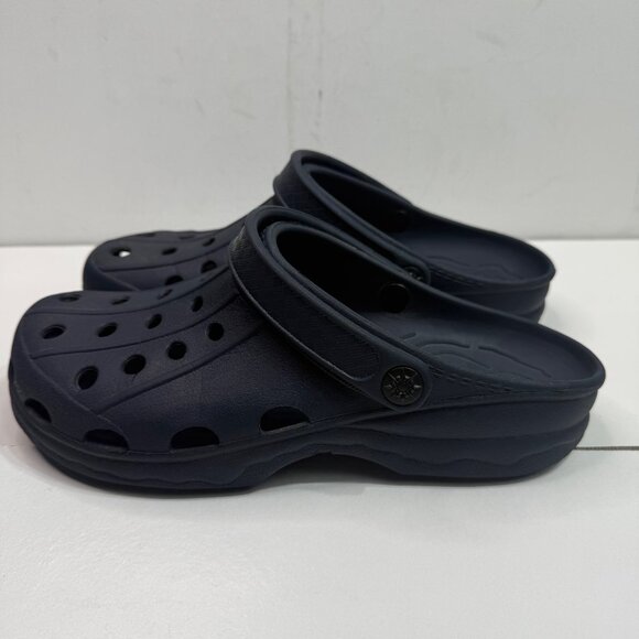 L.L.Bean Mens Size M 10 Navy Clogs with sport strap Made In China - Picture 6 of 8